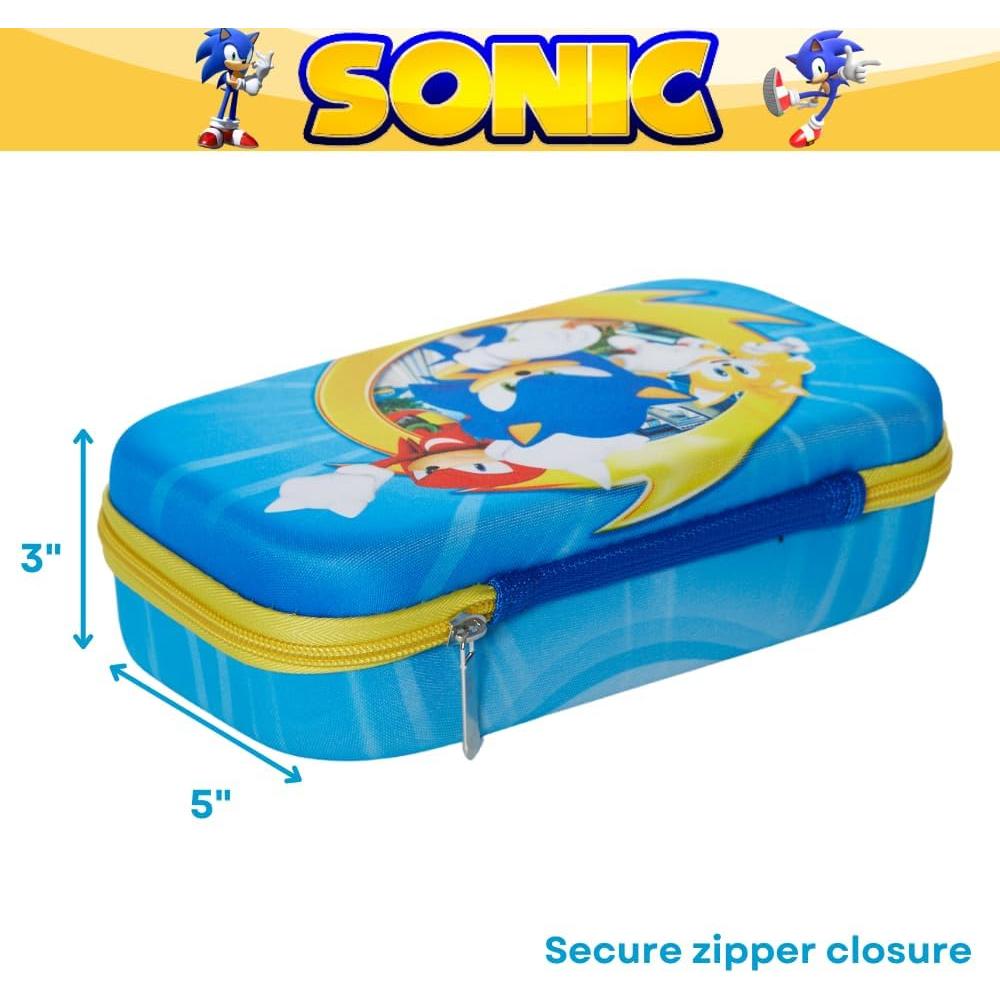 Estuche de Lápices Sonic the Hedgehog con Bolígrafos y Pegatinas
