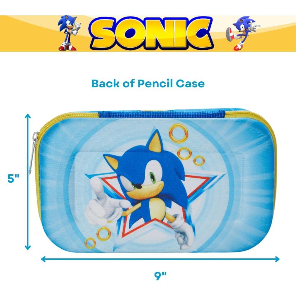 Estuche de Lápices Sonic the Hedgehog con Bolígrafos y Pegatinas