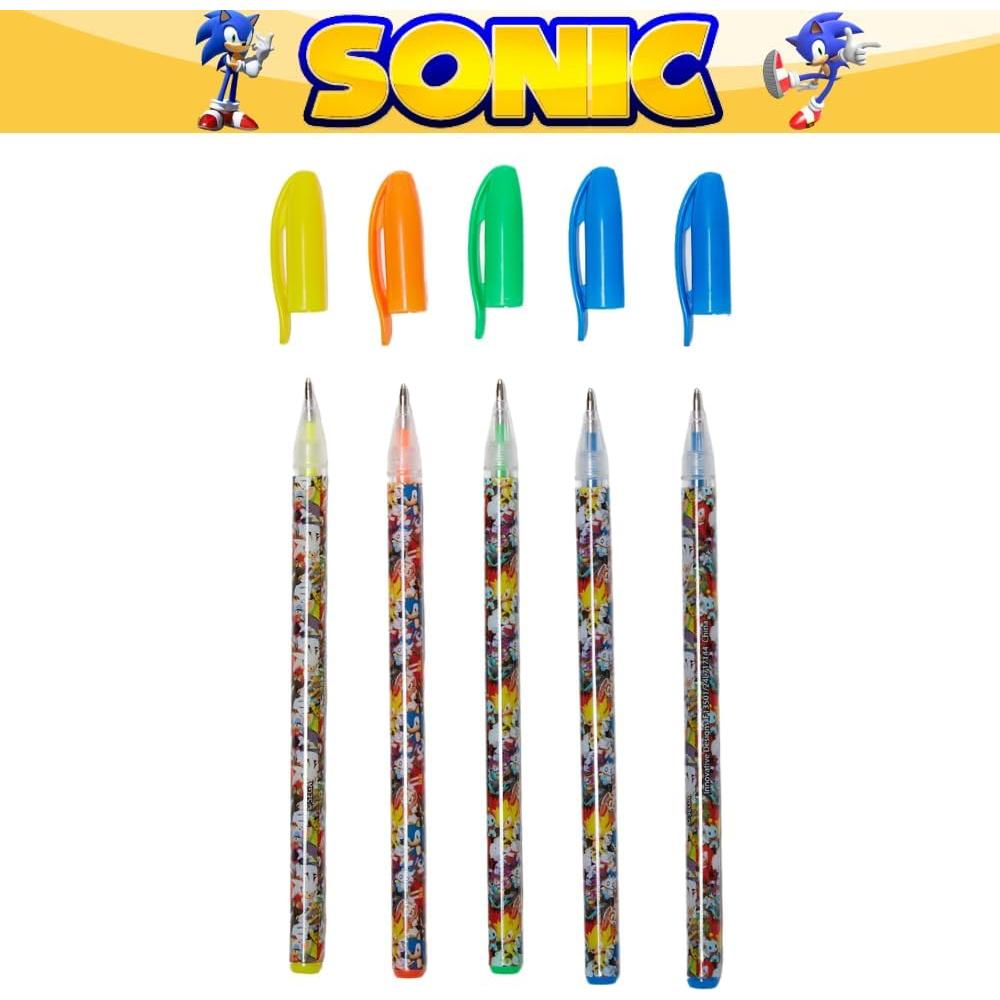 Estuche de Lápices Sonic the Hedgehog con Bolígrafos y Pegatinas