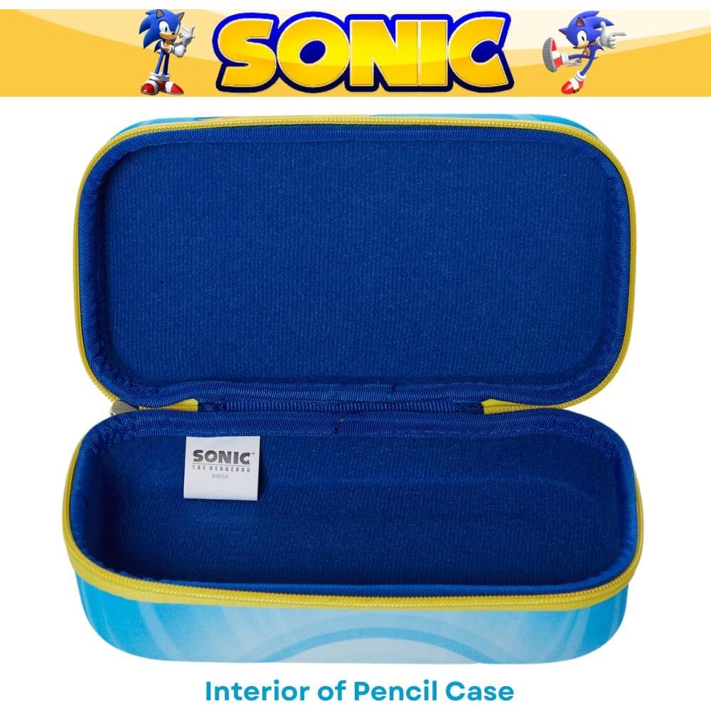 Estuche de Lápices Sonic the Hedgehog con Bolígrafos y Pegatinas