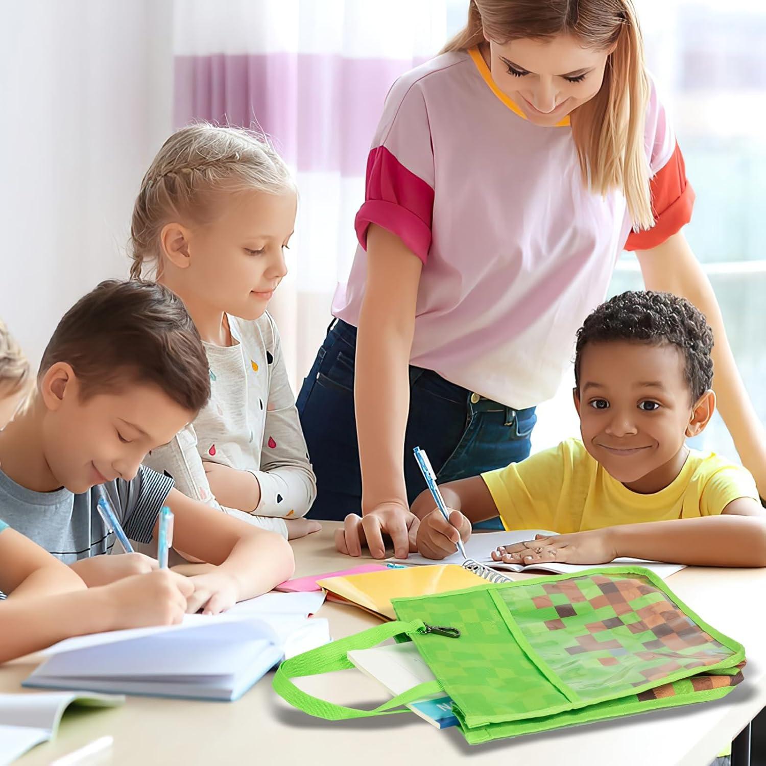 Bolsas Tote para Niños Lindas con Estuche para Lápices Verde