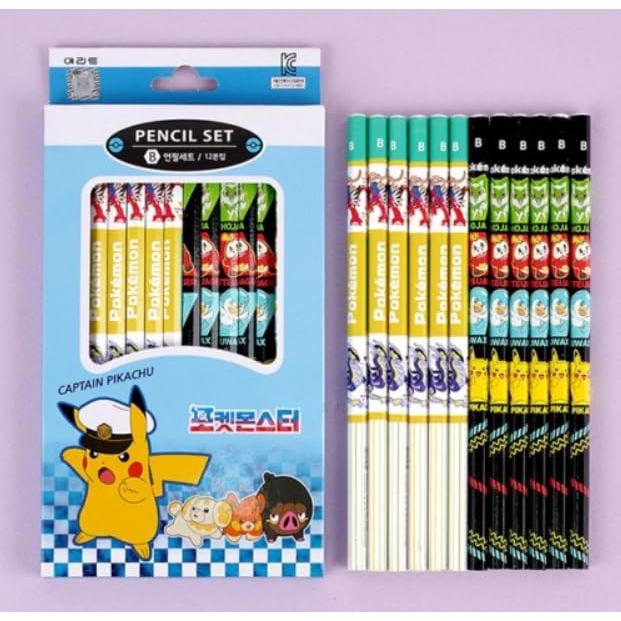 Lápices de Madera Pikachu Hexagonales B - 12 Piezas