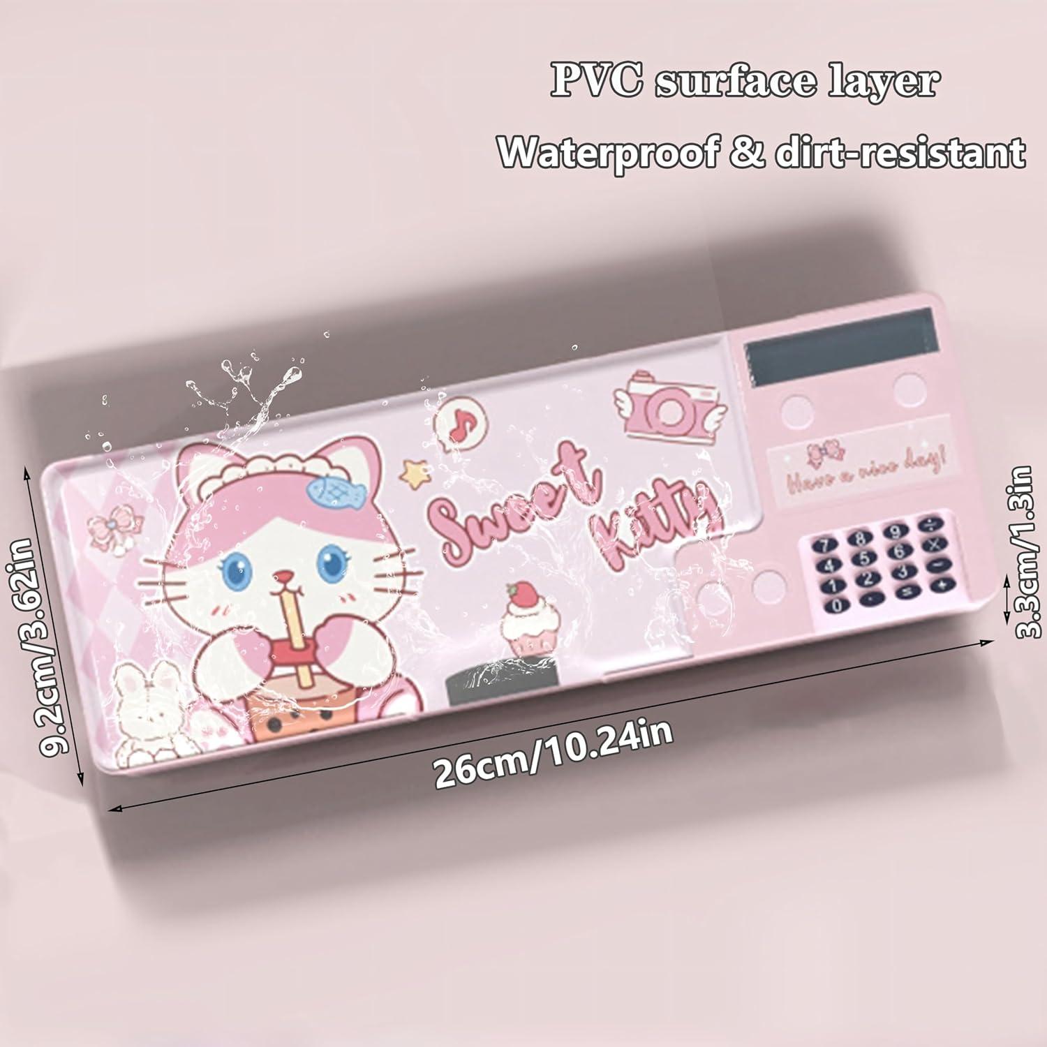 Estuche Multifuncional Ristpal con Calculadora y Sacapuntas Rosa