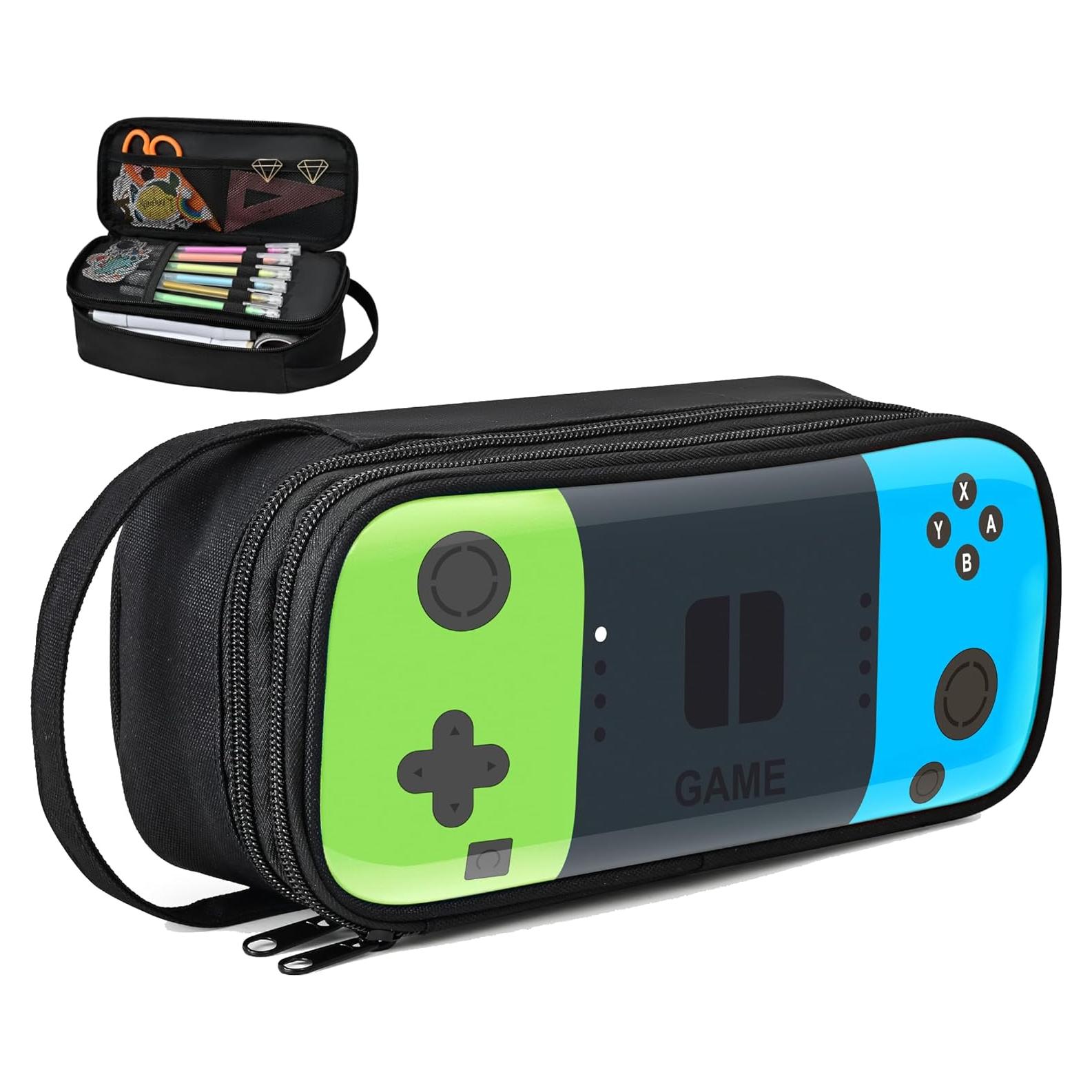 Estuche de Lápices Beaulyn Gamer Verde/Azul 24.1x10.7x8.9 cm