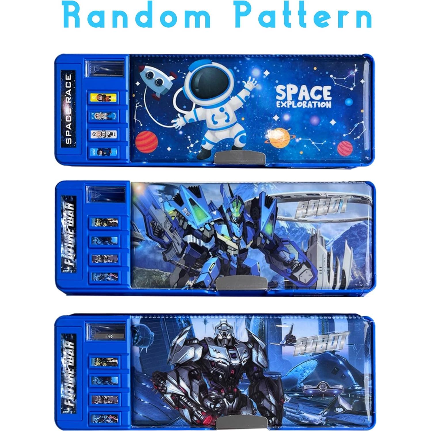 Estuche Multifuncional LilyBeauty PC10 Azul con Sacapuntas y Pizarra