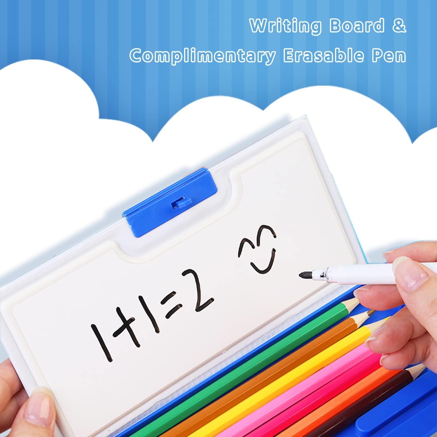 Estuche Multifuncional LilyBeauty PC10 Azul con Sacapuntas y Pizarra