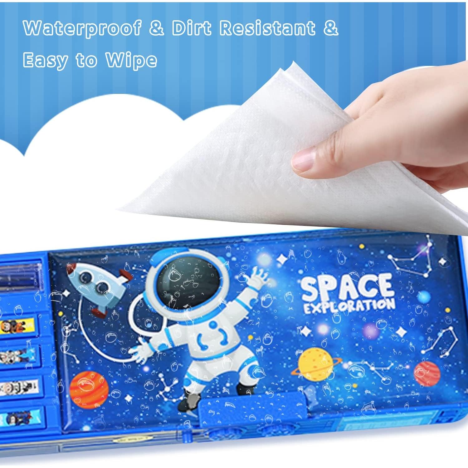 Estuche Multifuncional LilyBeauty PC10 Azul con Sacapuntas y Pizarra