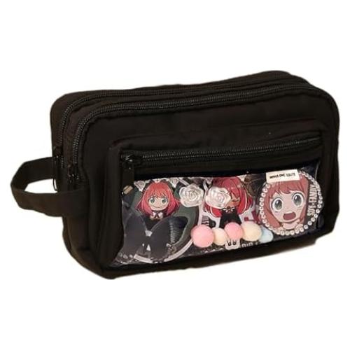 Estuche de Lápices Anime ITA con Inserto Transparente Negro