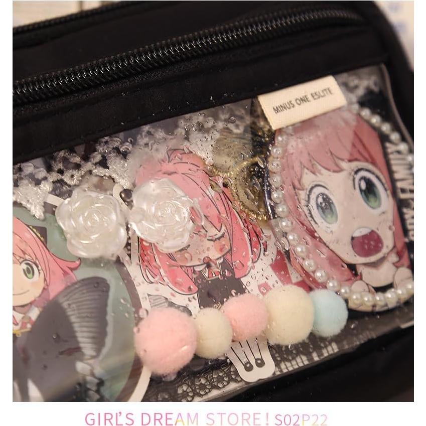 Estuche de Lápices Anime ITA con Inserto Transparente Negro