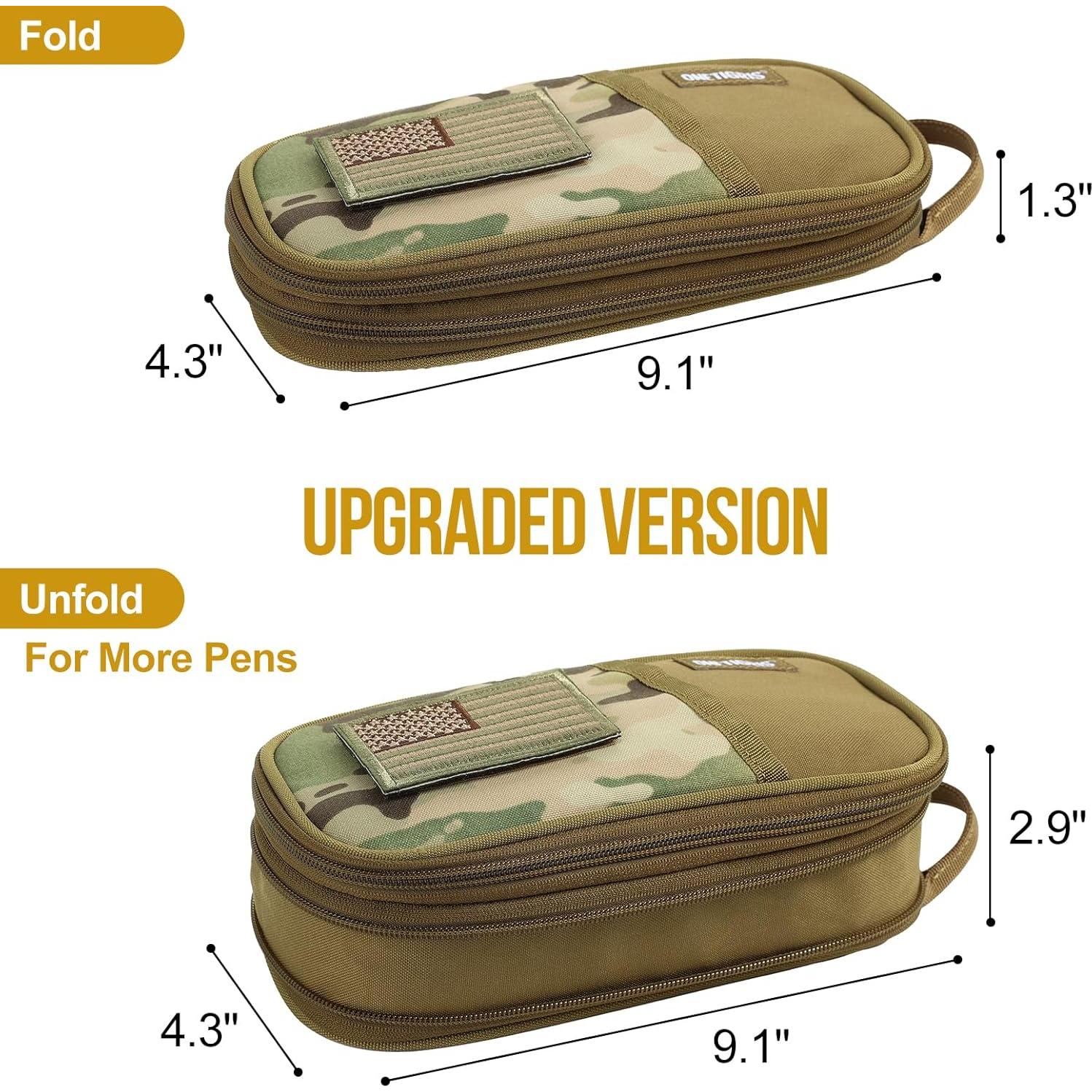 Estuche de Lápices ONETIGRIS Marrón - Organizador Expandible 22.86x10.99cm