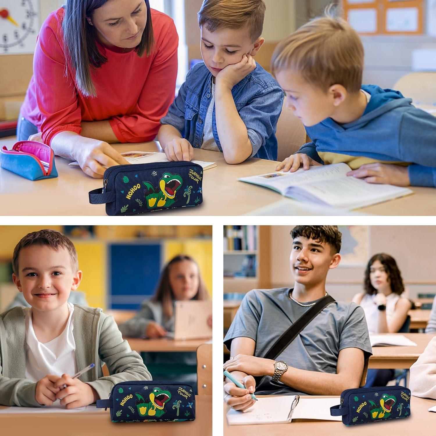 Estuche de Lápices NOHOO Dinosaurios 21x11 cm Cremallera