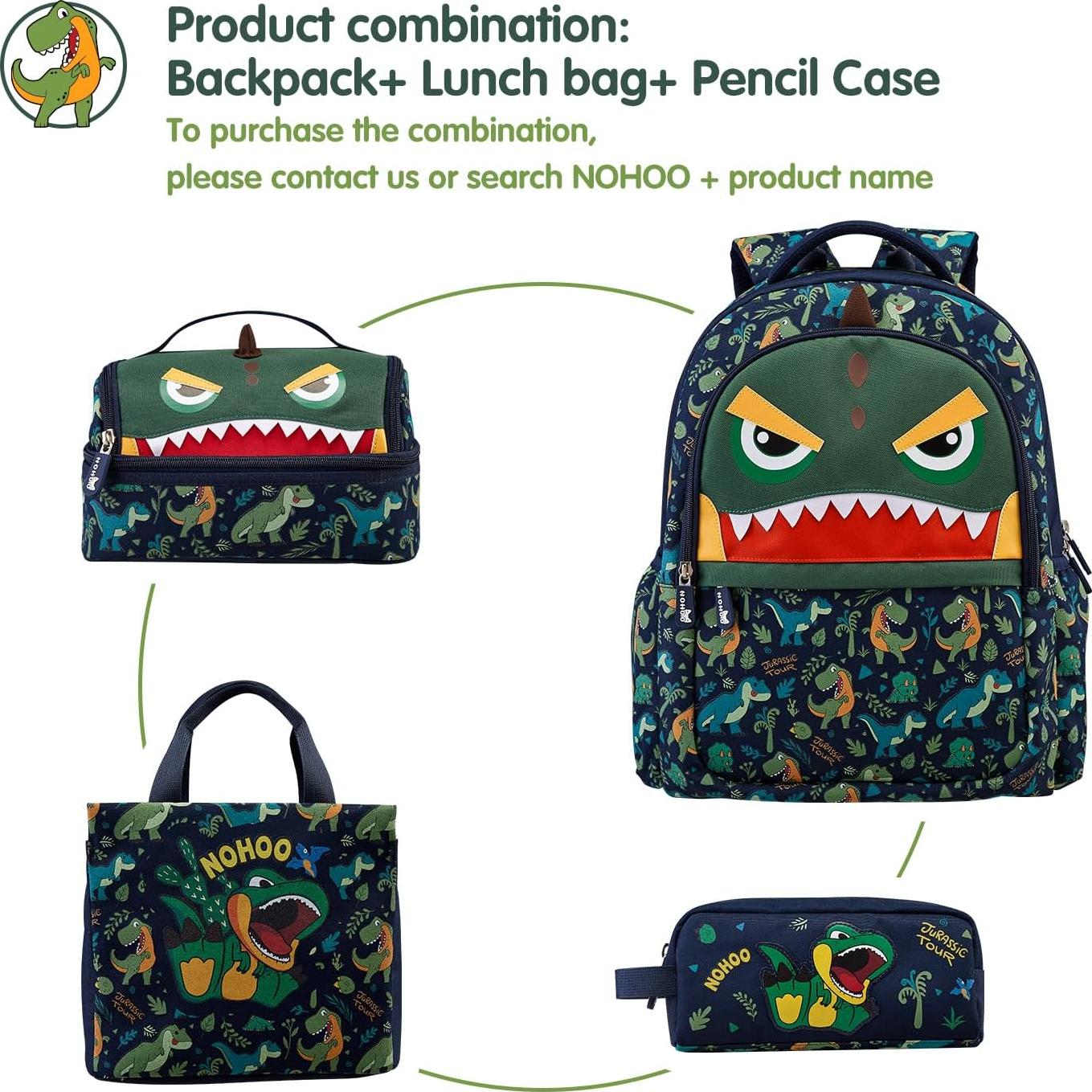 Estuche de Lápices NOHOO Dinosaurios 21x11 cm Cremallera