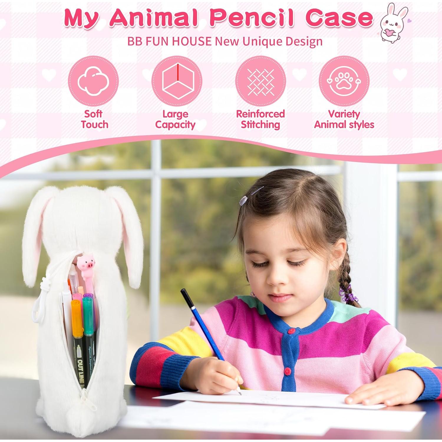 Estuche de Lápices de Peluche Conejo BB FUNHOUSE 32x17.8 cm