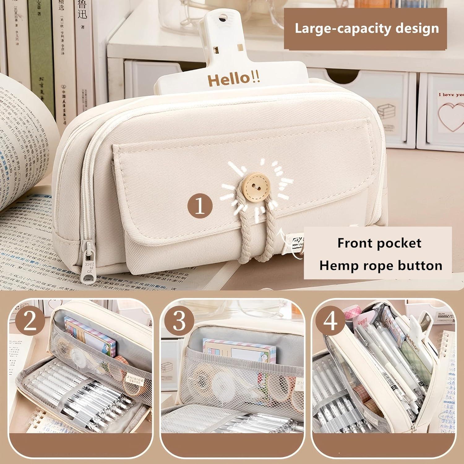 Estuche de Lápices Grande Grurun Negro 21.1x11.2x7.5 cm