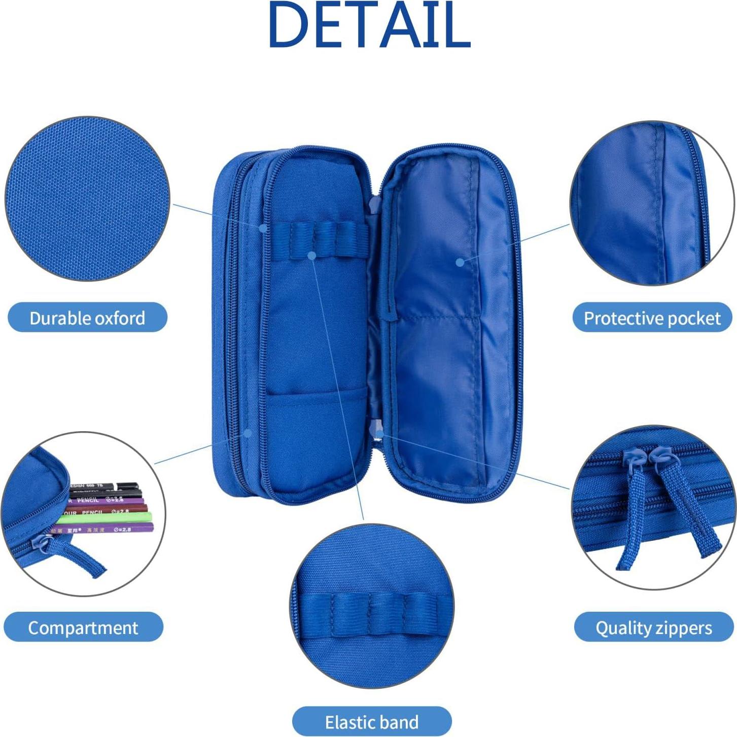 Estuche de Lápices OWCRNEF Azul Marino Doble Compartimento