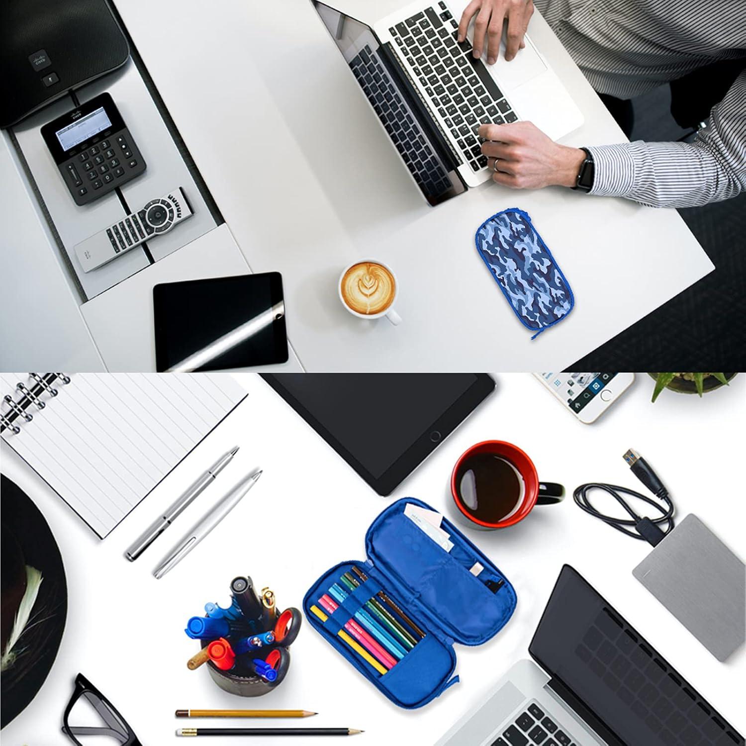 Estuche de Lápices OWCRNEF Azul Marino Doble Compartimento