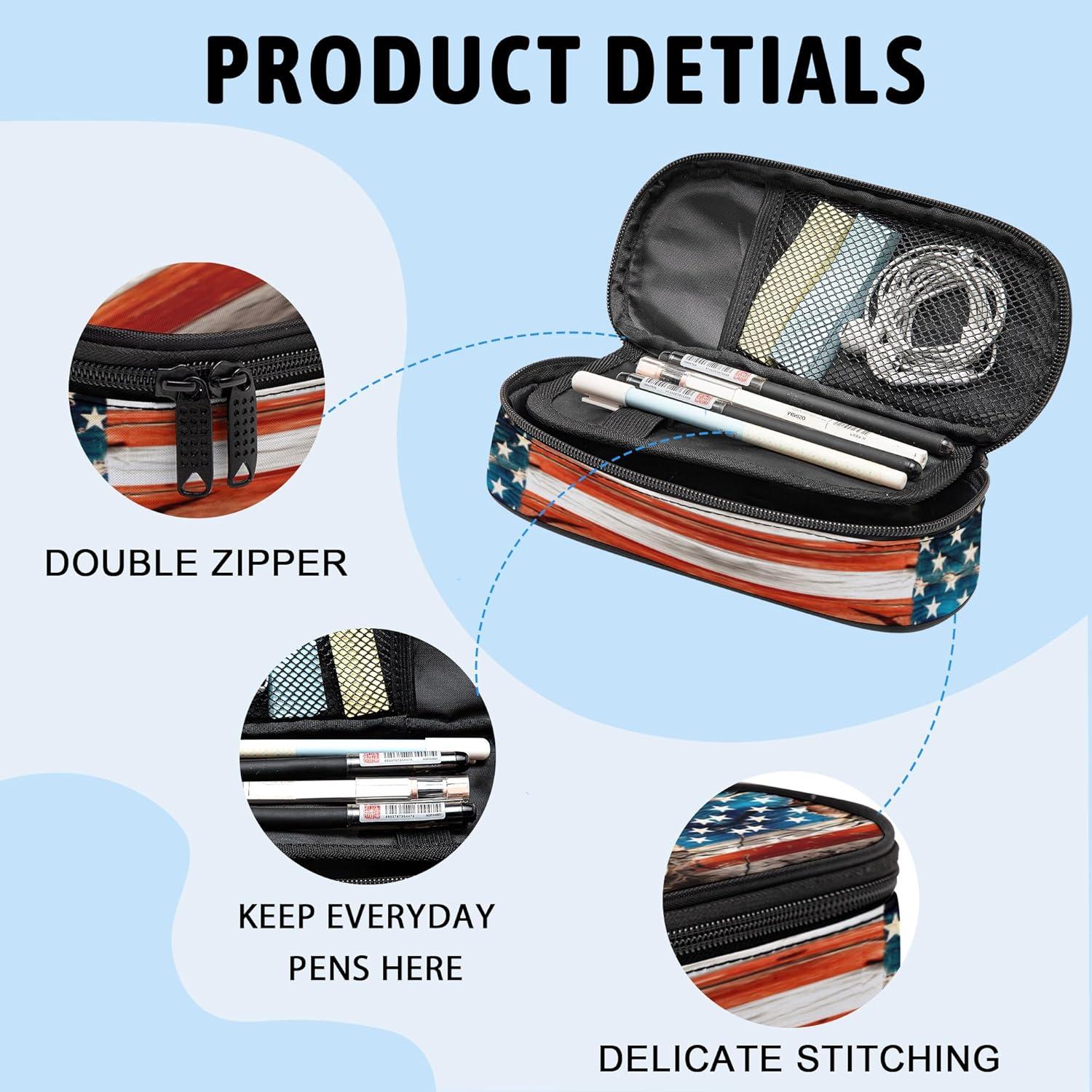 Estuche de Lápices Scovotec Banderas Americanas 22.1x10.9cm