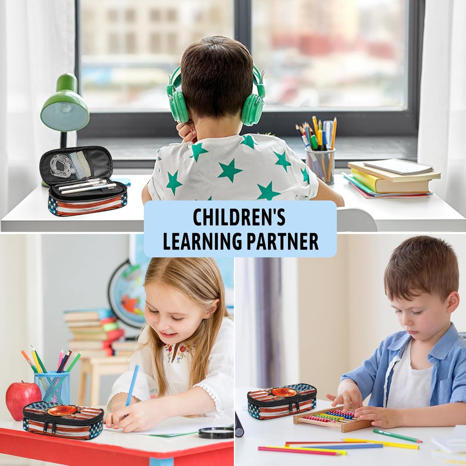 Estuche de Lápices Scovotec Banderas Americanas 22.1x10.9cm