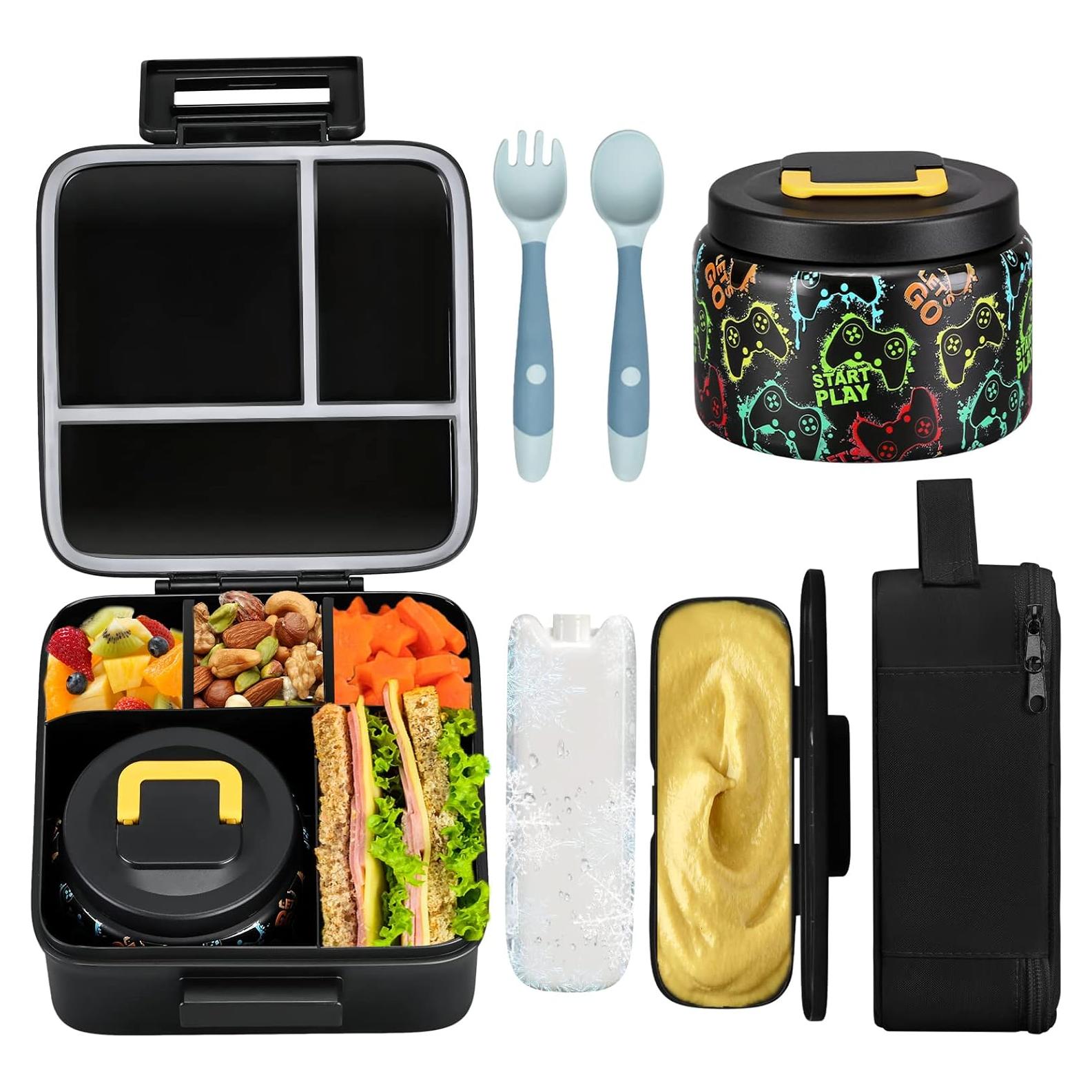 Caja de Almuerzo Bento JXXM con Termo 240ml y 5 Compartimentos