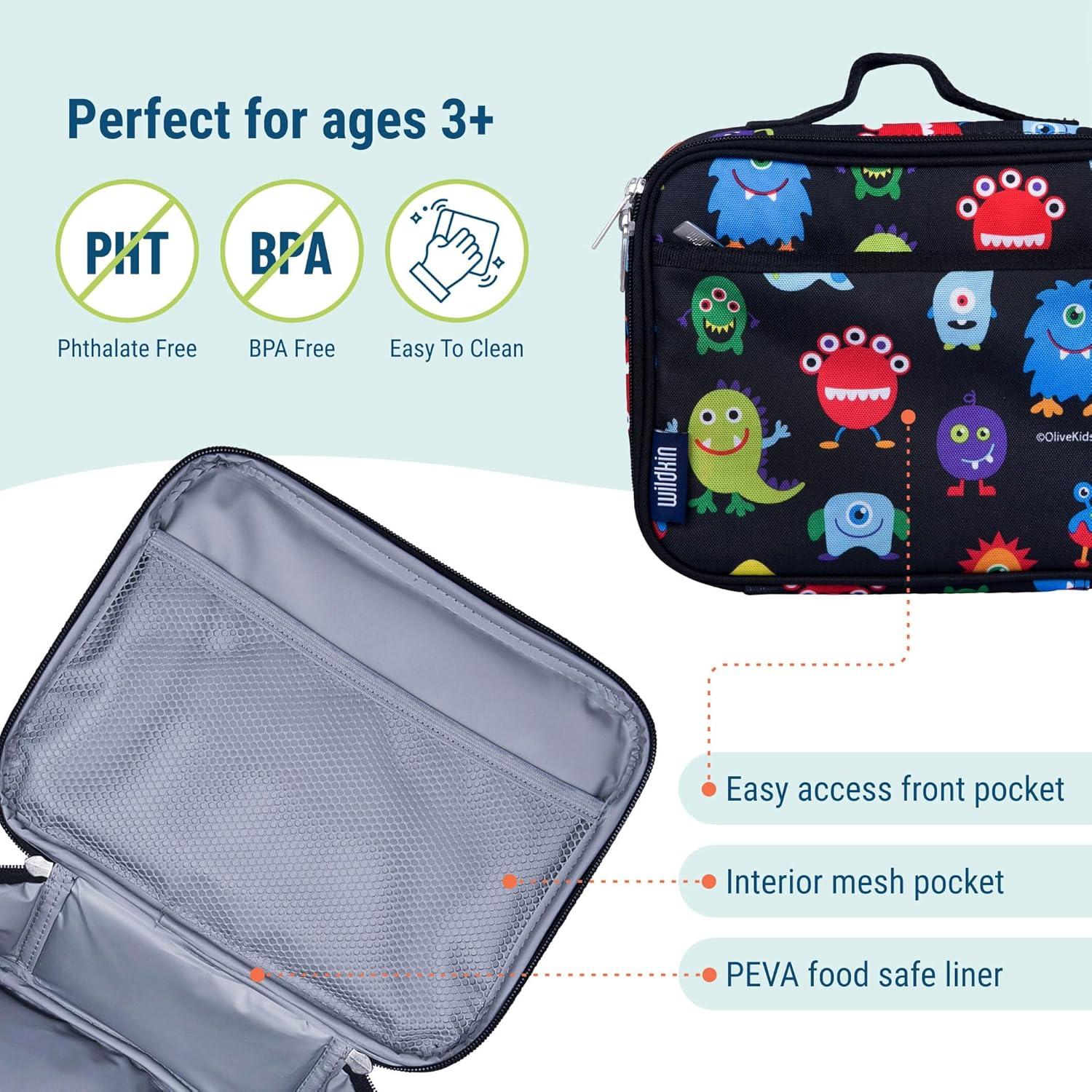 Caja de Almuerzo Aislada Wildkin Monstruos 24.8x17.8cm