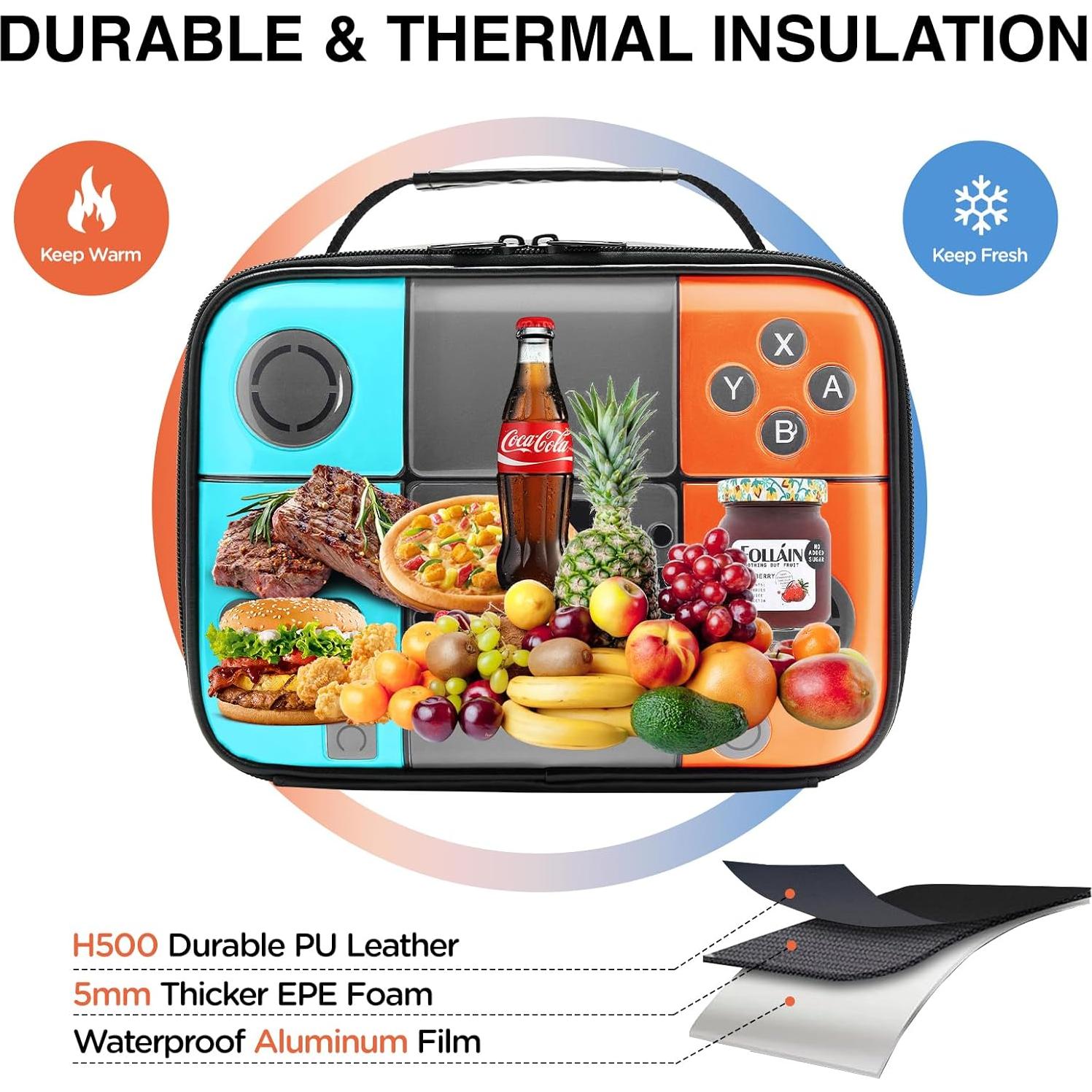 Lonchera Aislada Hairao para Niños - Diseño Consola de Juegos