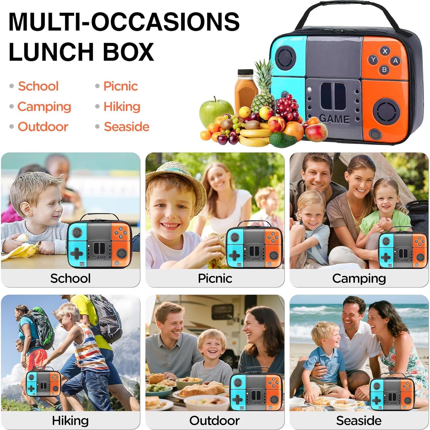 Lonchera Aislada Hairao para Niños - Diseño Consola de Juegos