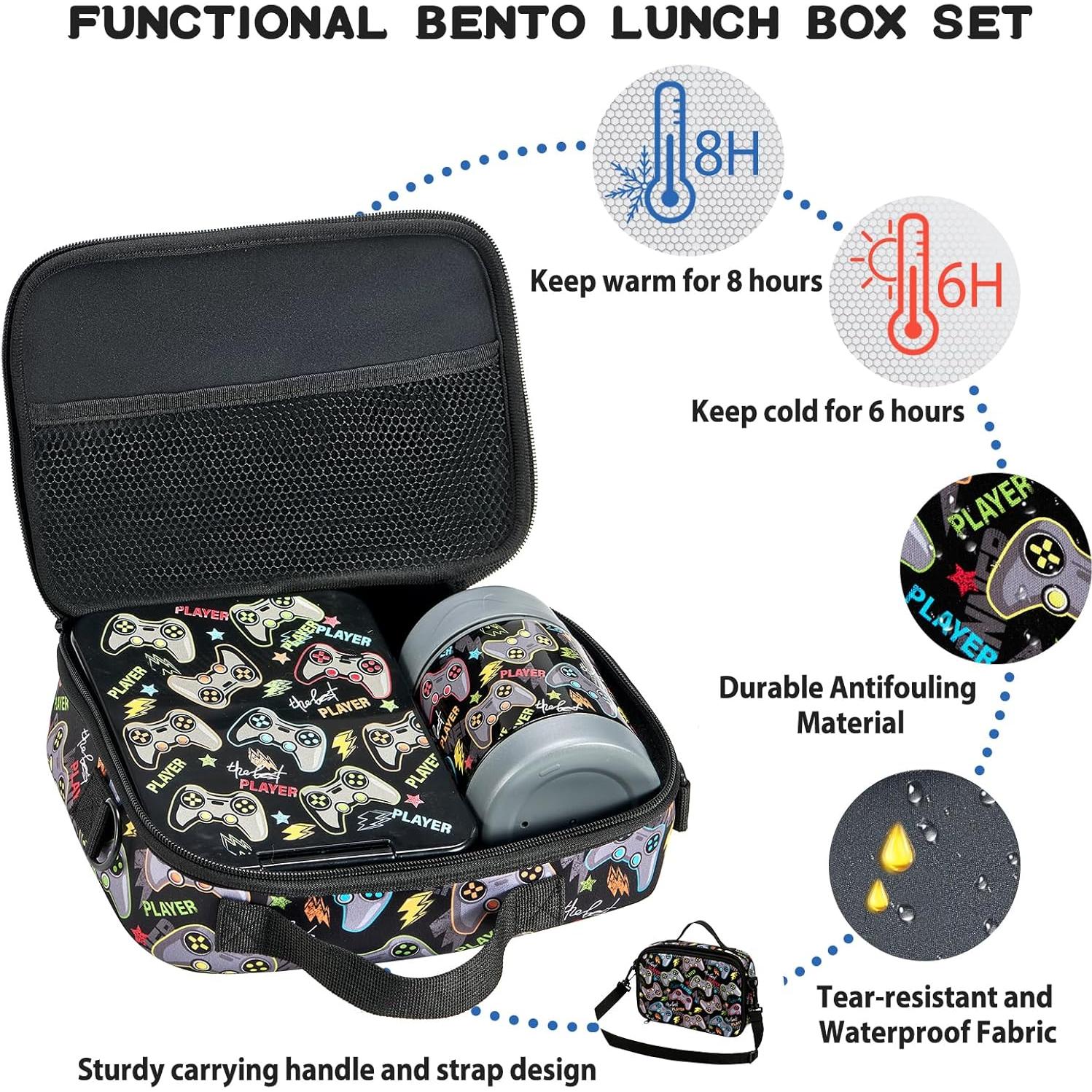 Juego de Caja de Almuerzo Bento Howeemo con Termo 300ml