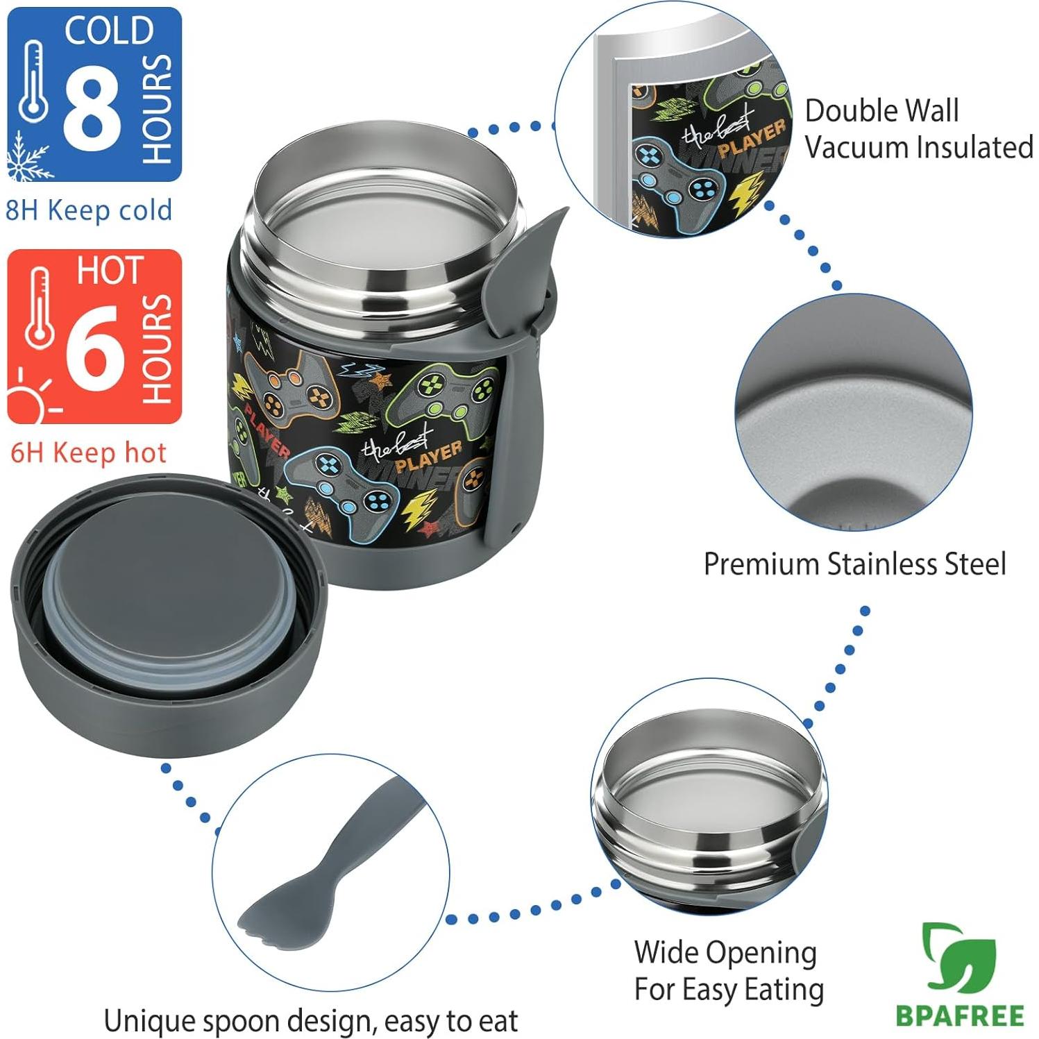 Juego de Caja de Almuerzo Bento Howeemo con Termo 300ml