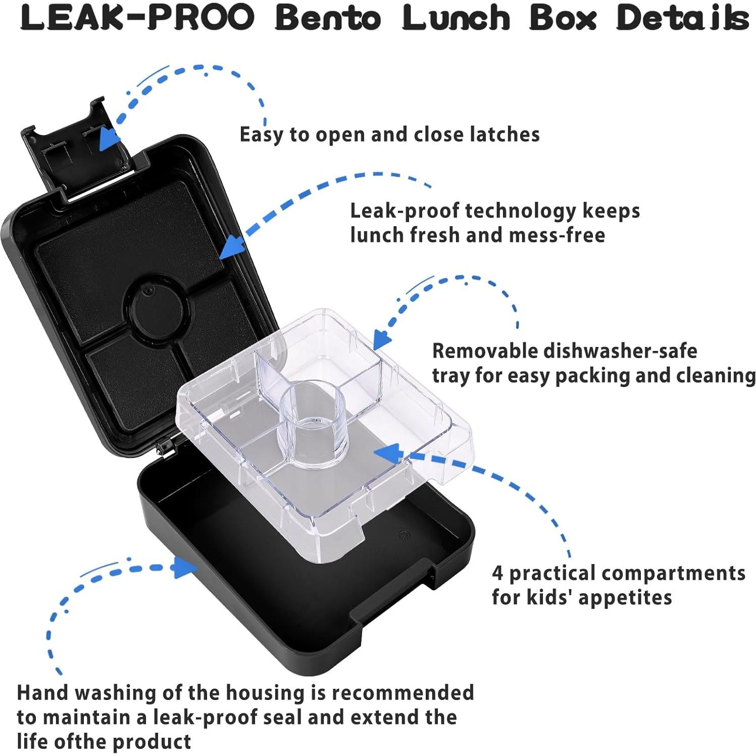 Juego de Caja de Almuerzo Bento Howeemo con Termo 300ml