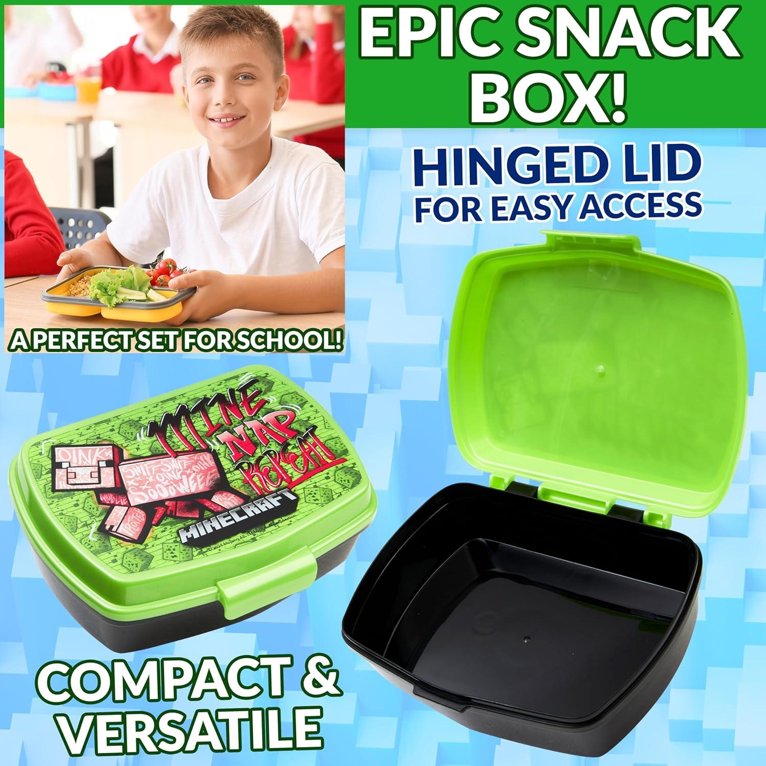 Juego de Almuerzo Minecraft 3 Piezas - Caja, Bolsa y Botella