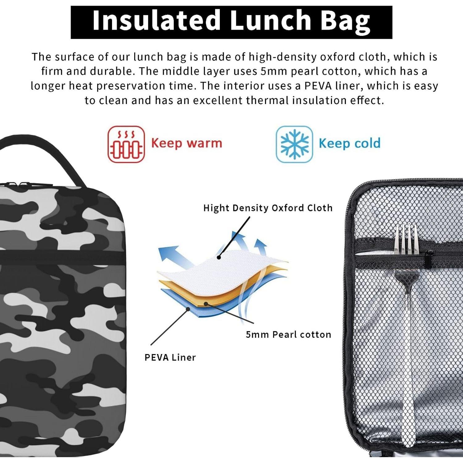 Caja de Almuerzo Aislada YANGZHI Camuflaje 10L 22x11x26cm