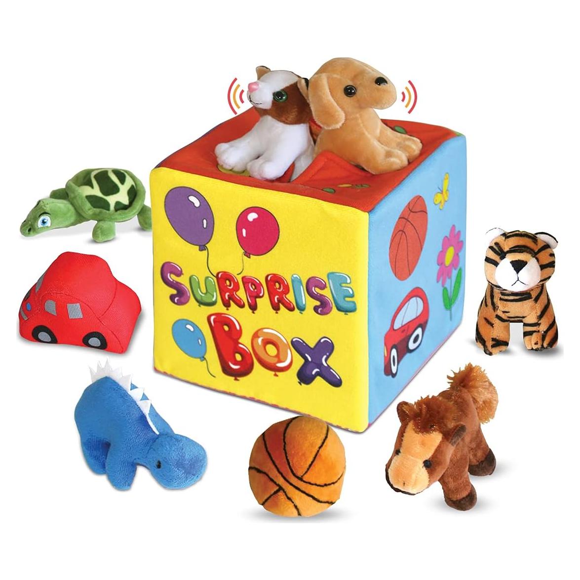 Caja Sorpresa Bundaloo con 8 Peluches Sonoros para Bebés