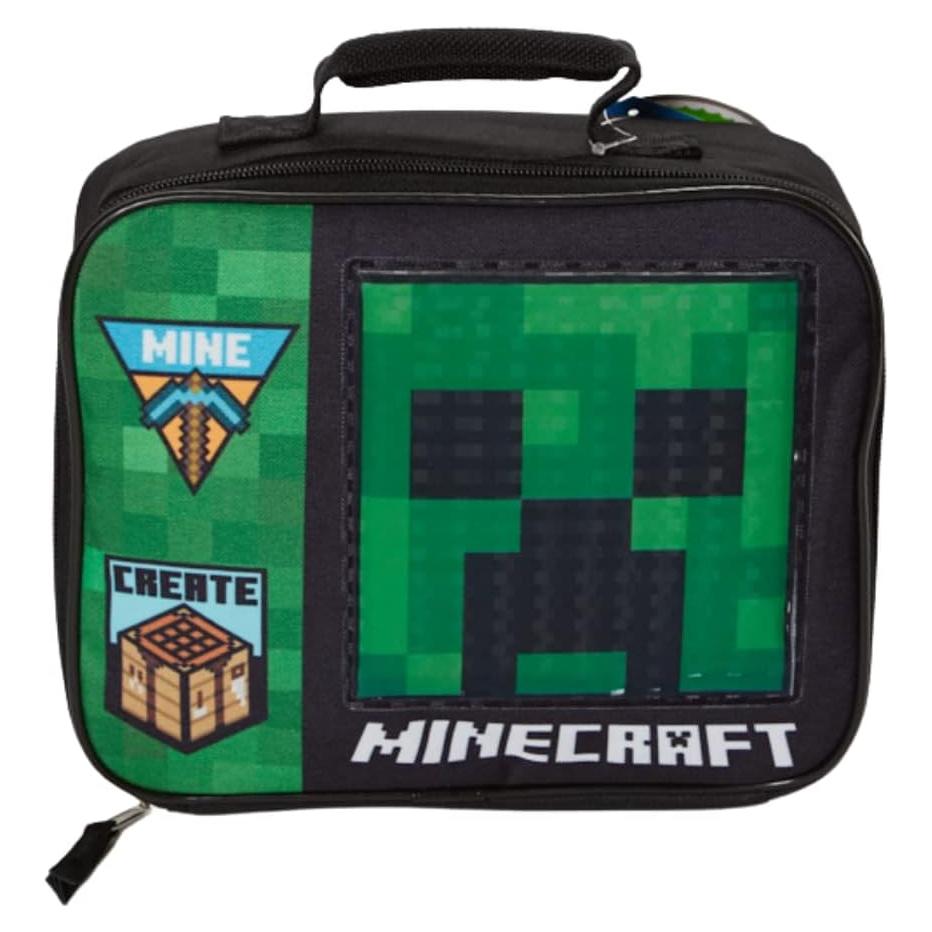 Caja de Almuerzo Minecraft Bioworld 24.1x7.6x20.3 cm Aislada
