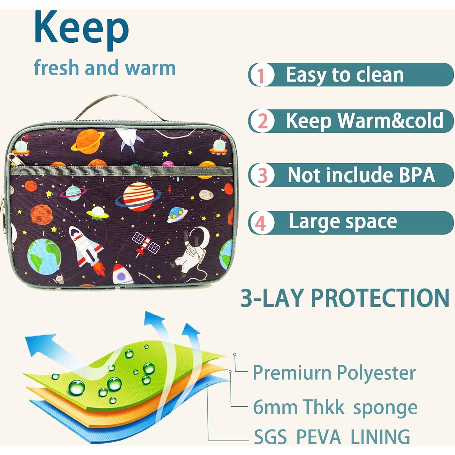 Caja de Almuerzo Kulle para Niños Astronauta 25.4x9.9x19.1cm