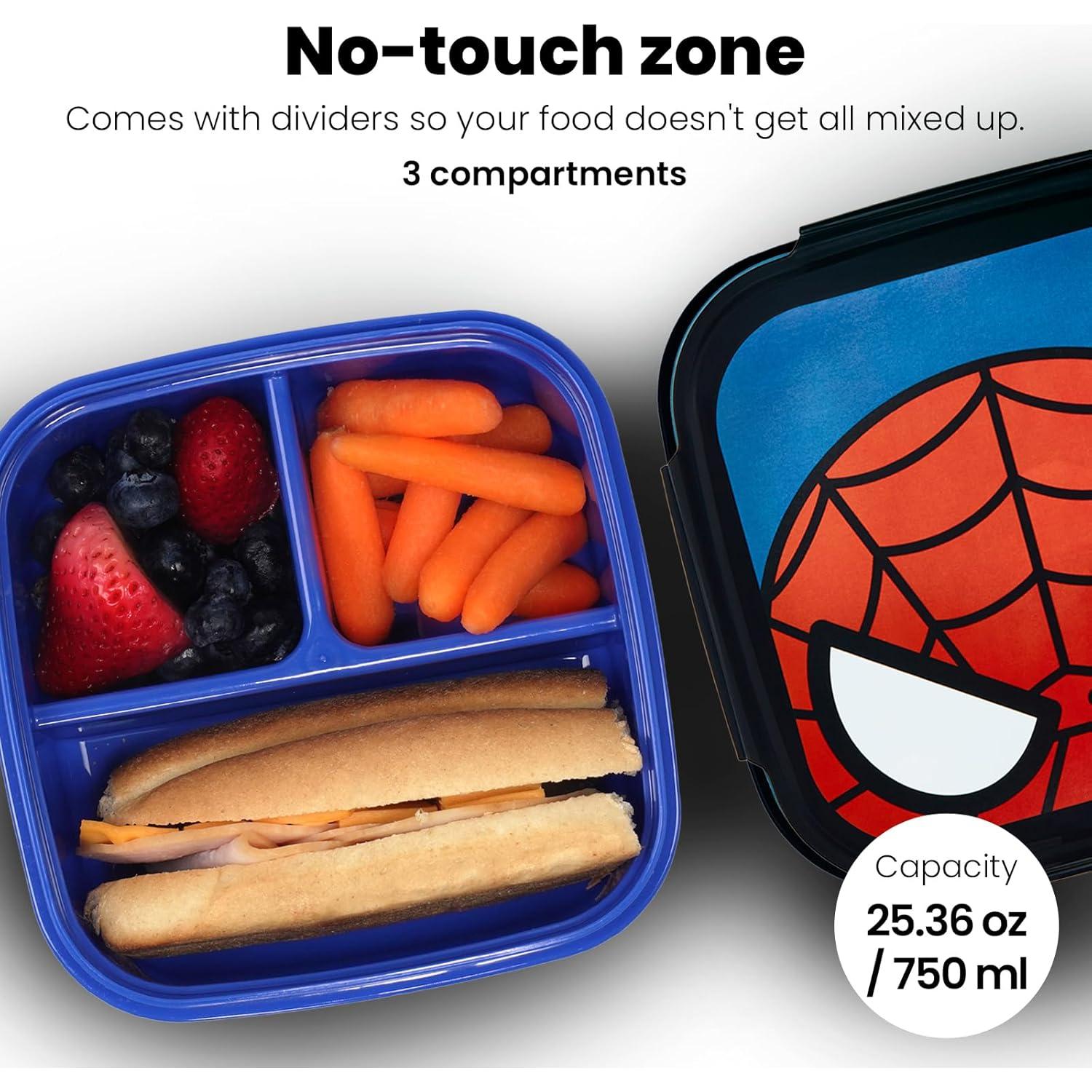 Caja de Almuerzo Yoobi Spider-Man 3 Compartimentos 2.56L