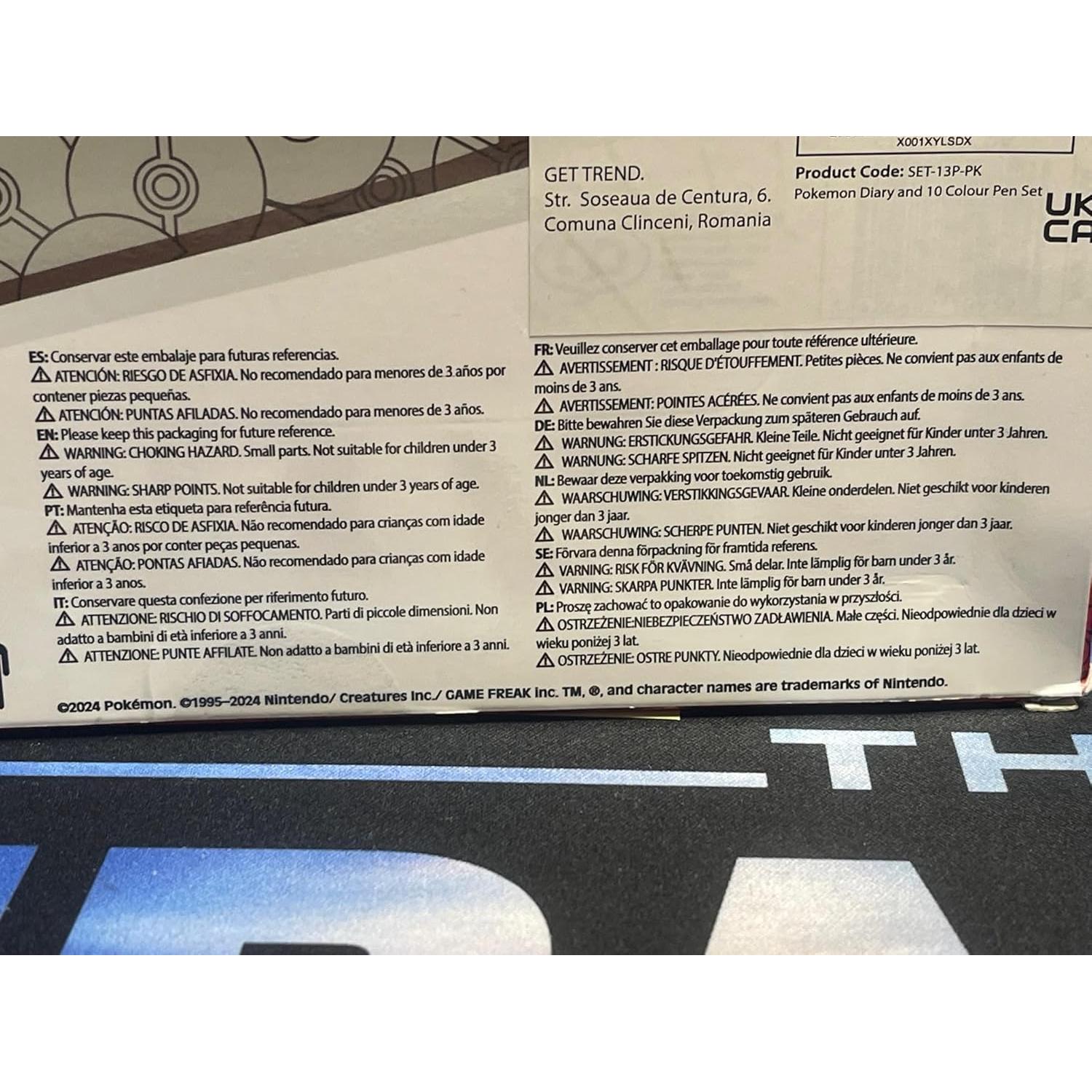 Conjunto de Diario Pokémon F&F con Cerradura y Bolígrafos