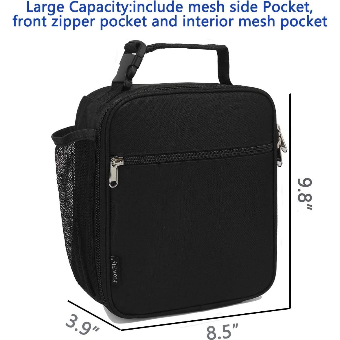 Bolsa de Almuerzo Aislada FlowFly Negra 1.2L para Niños