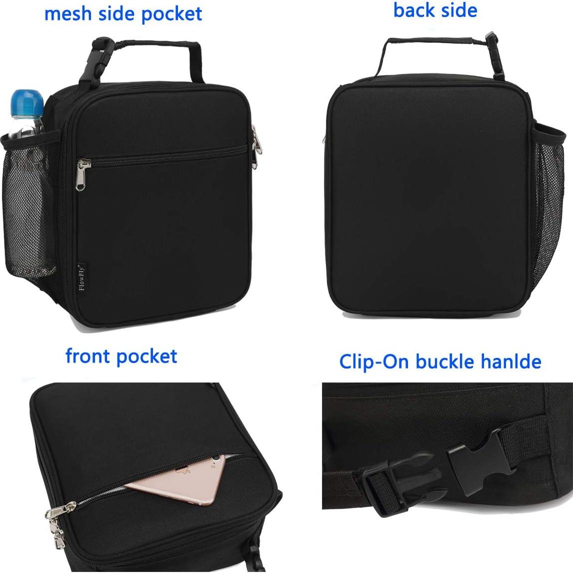 Bolsa de Almuerzo Aislada FlowFly Negra 1.2L para Niños