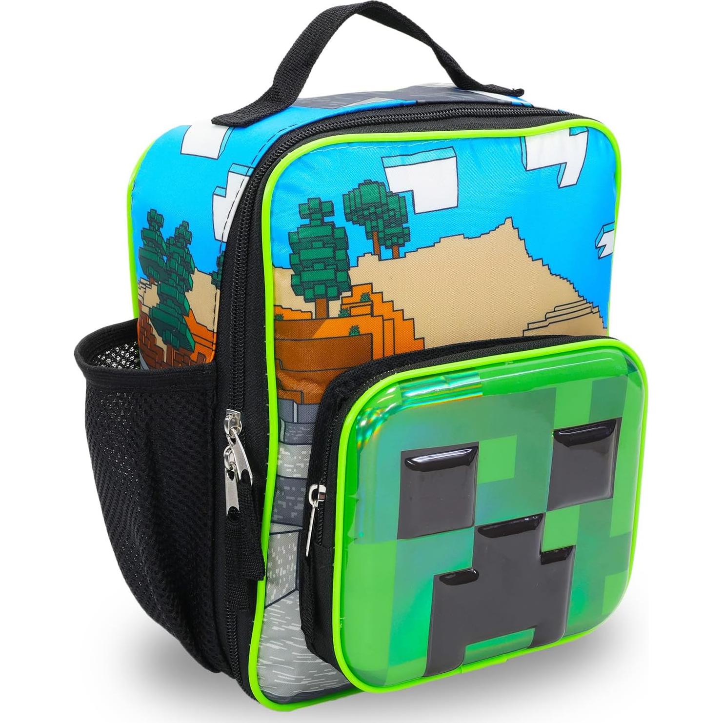 Caja de Almuerzo Minecraft con Botella de Agua y Stickers