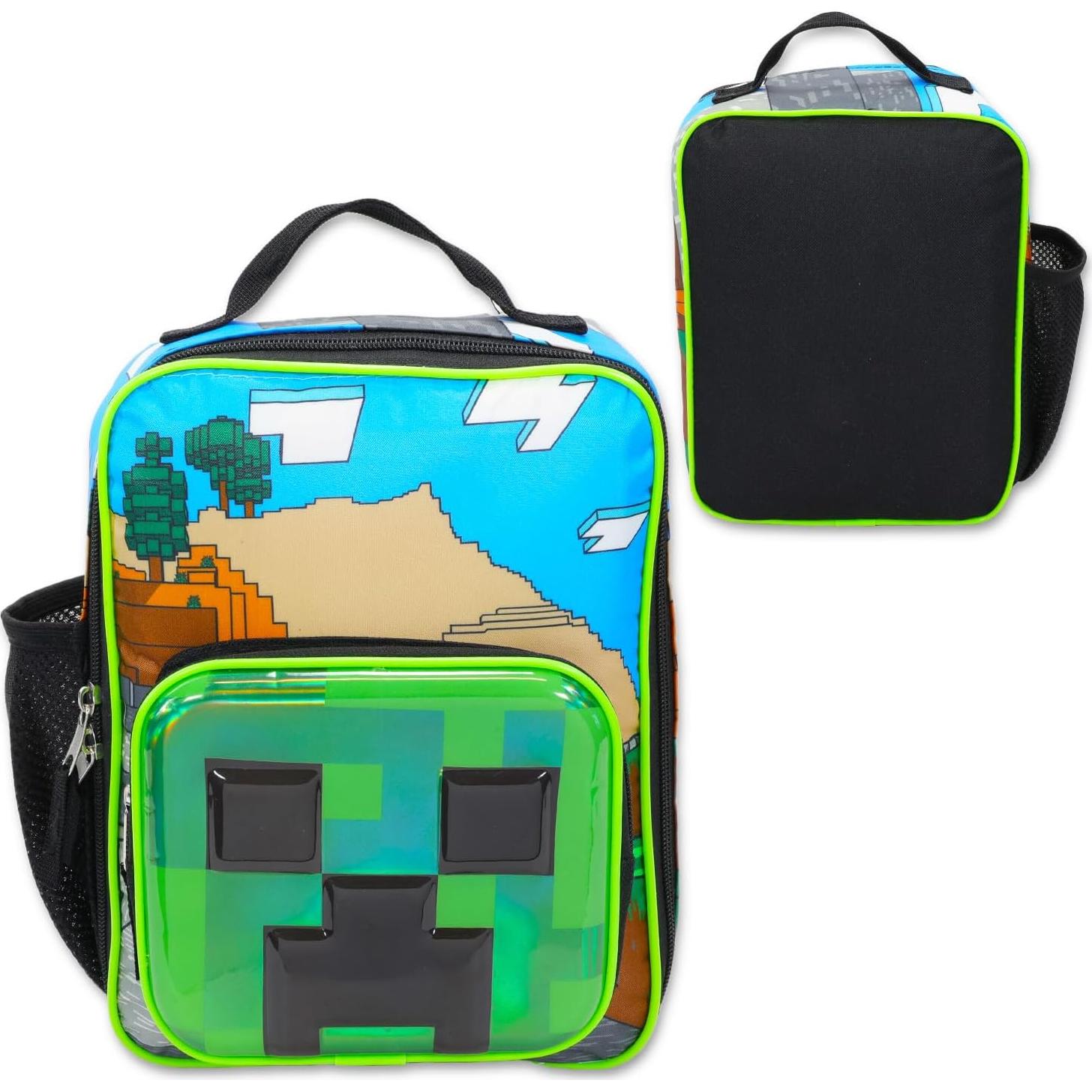 Caja de Almuerzo Minecraft con Botella de Agua y Stickers