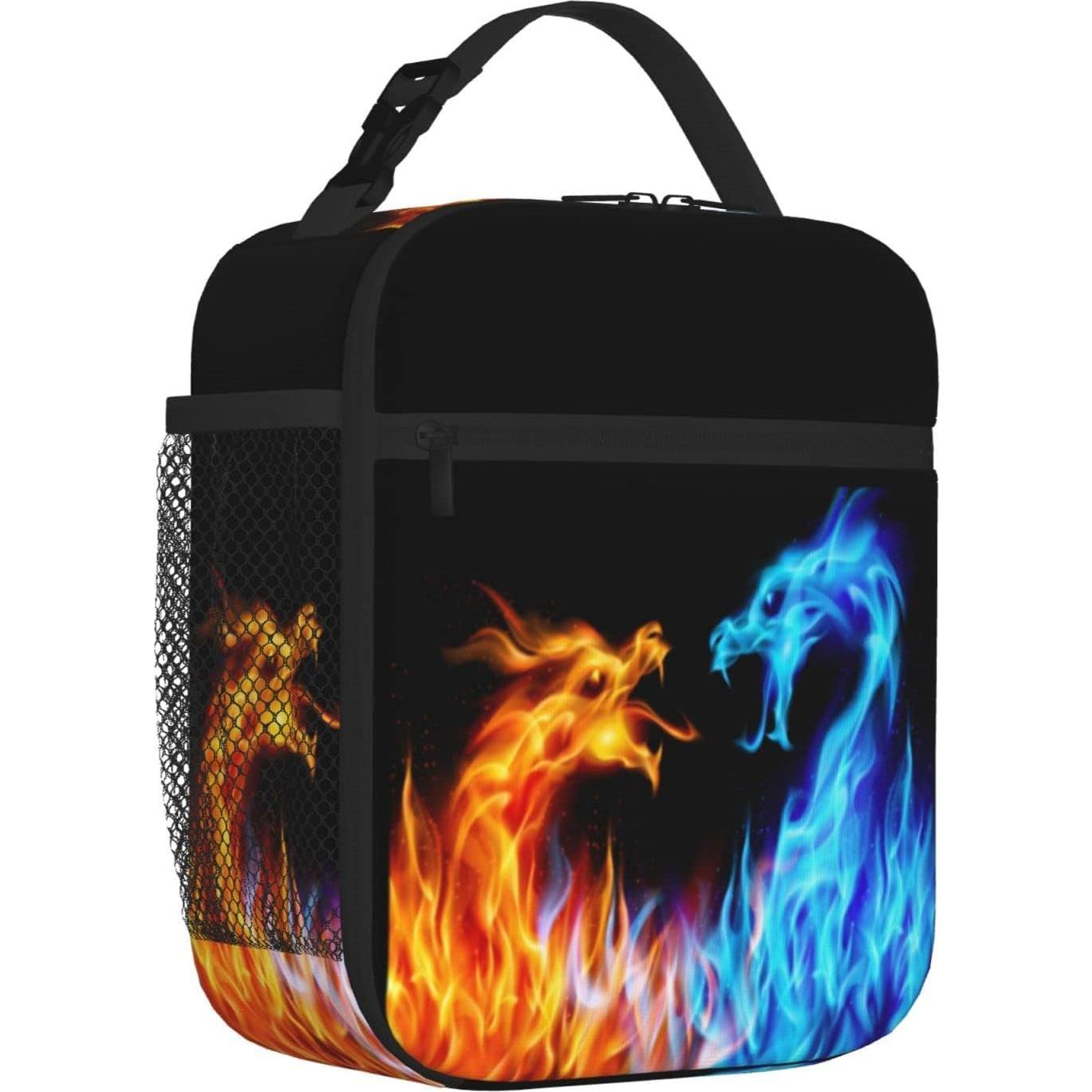 Bolsa de Almuerzo Aislada XSXXSC Dragón de Fuego 25.4x20.3 cm
