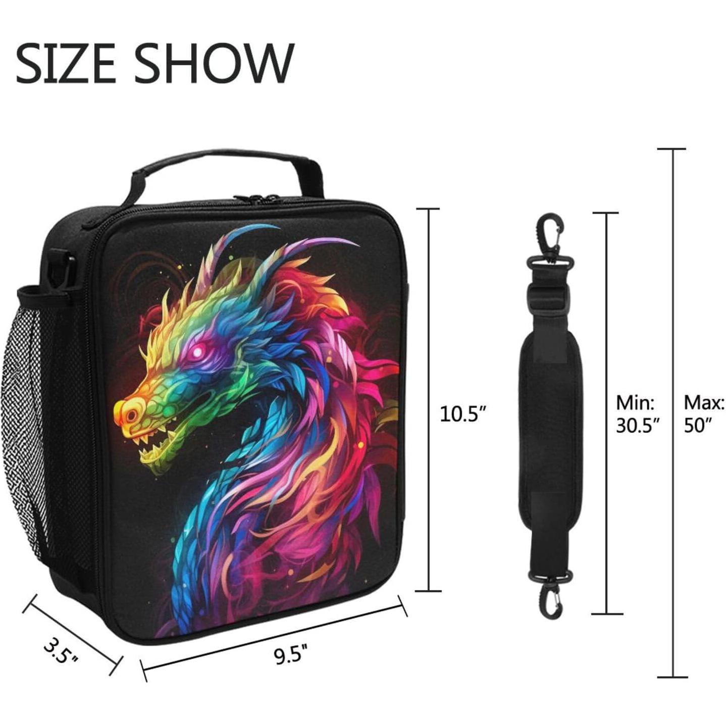 Bolsa de Almuerzo Aislada UMIRIKO Dragón de Llama Arcoíris 5.6L