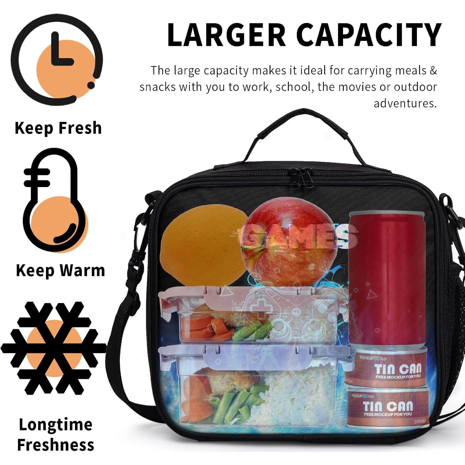 Bolsa de Almuerzo Aislada Miaoquhe Controlador Videojuego Azul