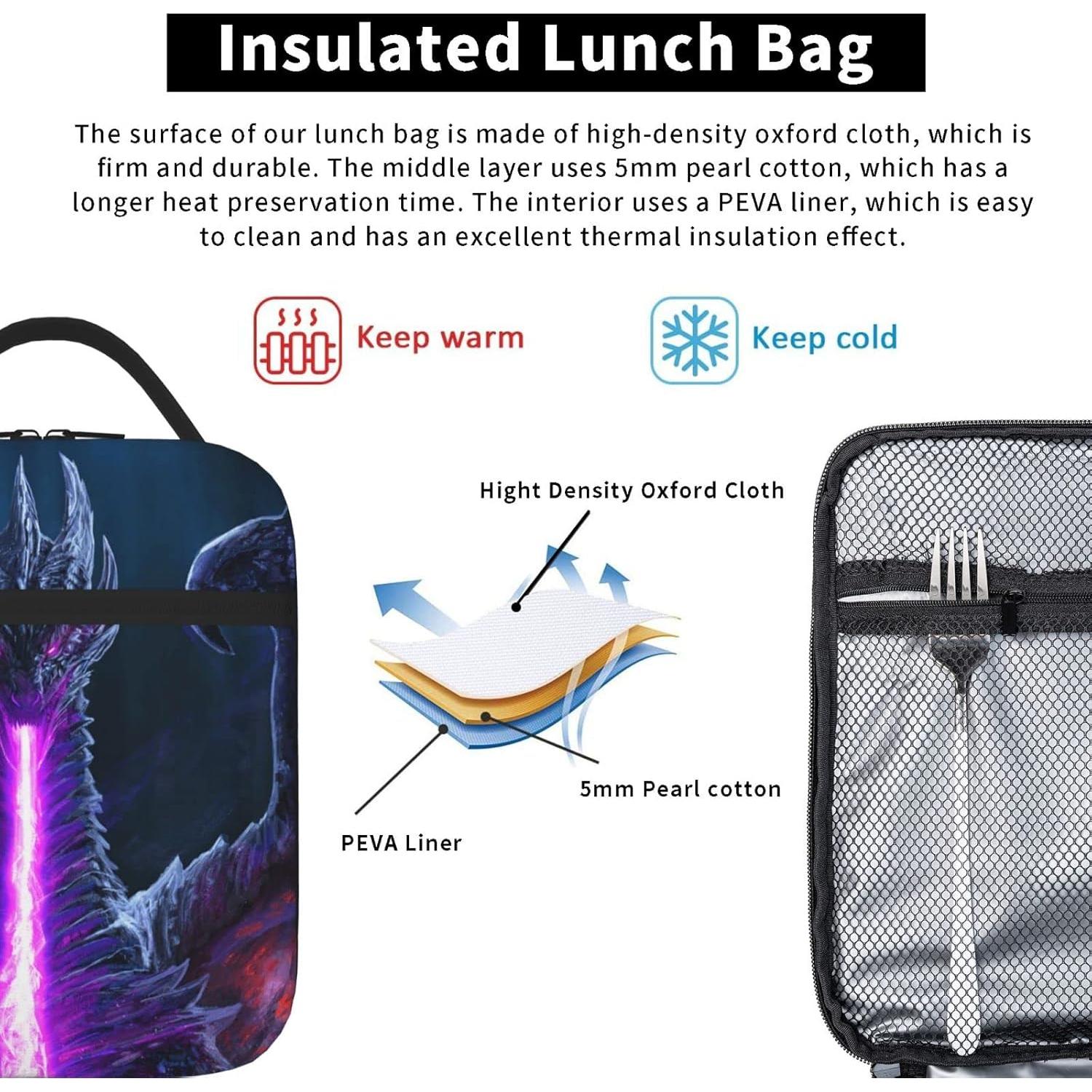 Bolsa de Almuerzo Aislada SARA NELL Dragón 25.4x20.3cm