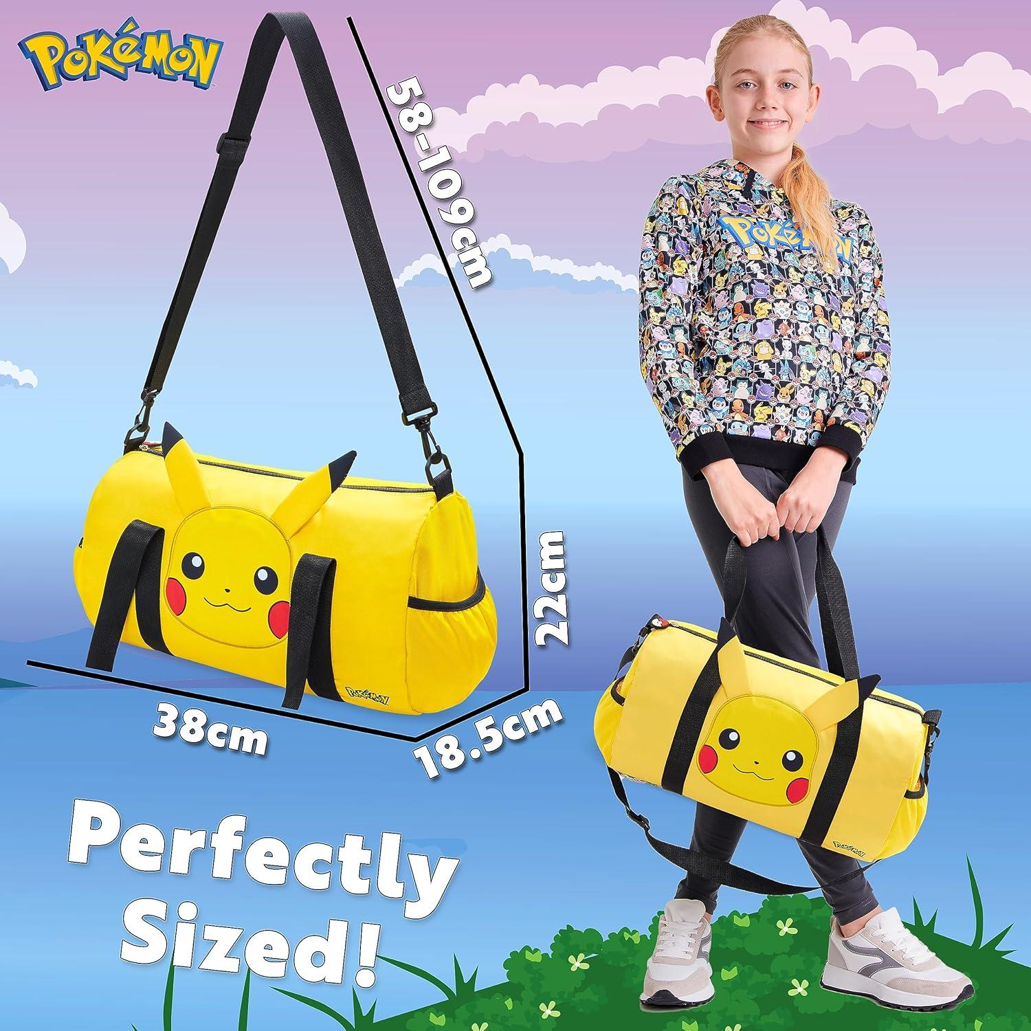 Bolsa de Deporte Pokemon Amarillo 3D Orejas 38x18.5x22cm