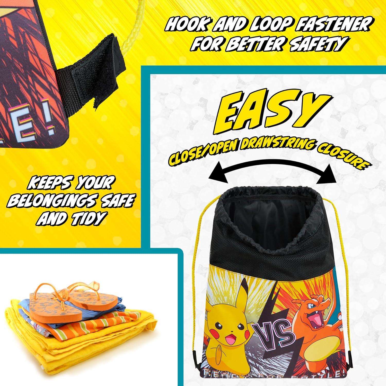 Mochila de Cuerda Pokemon Pikachu 43.94x35.56 cm para Niños