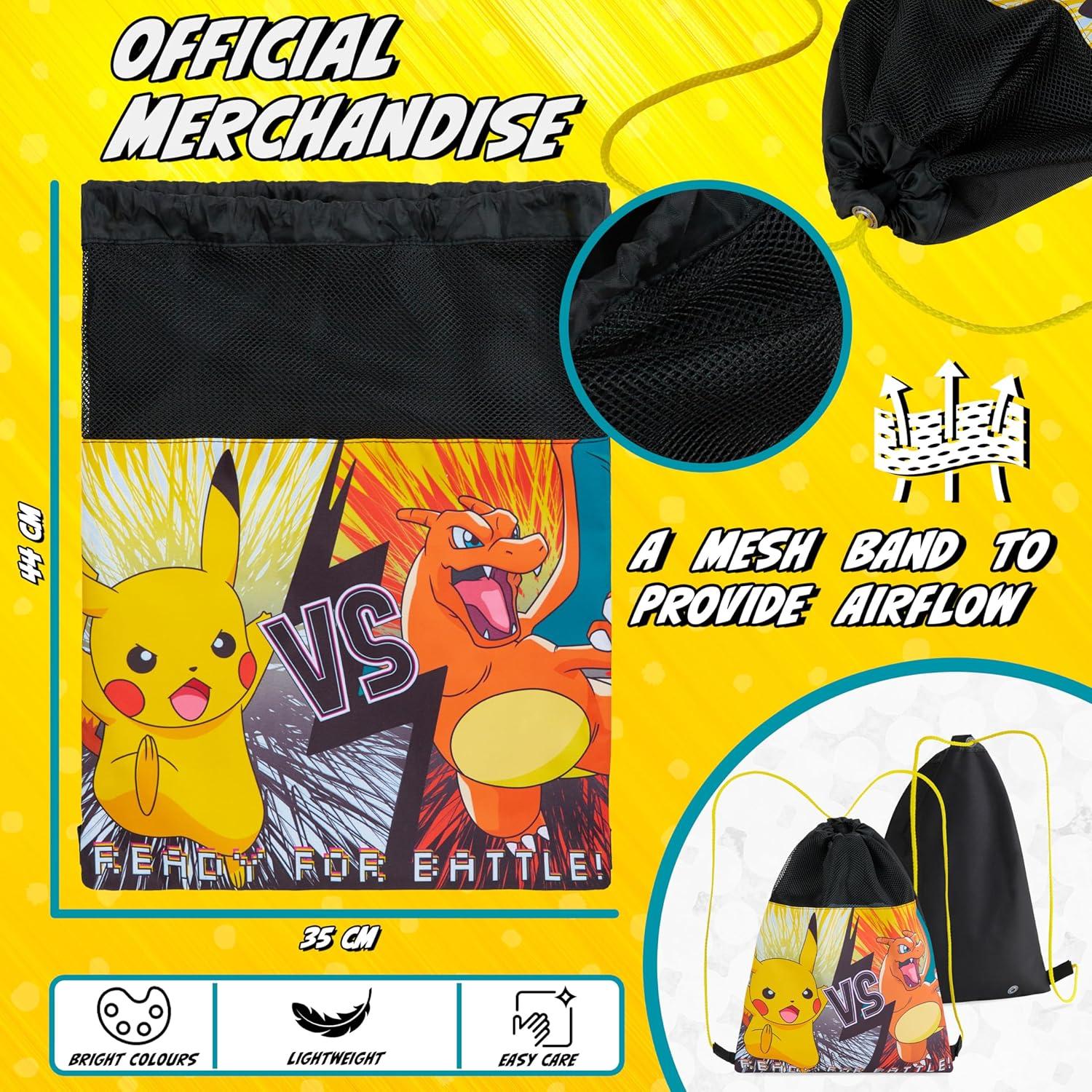 Mochila de Cuerda Pokemon Pikachu 43.94x35.56 cm para Niños
