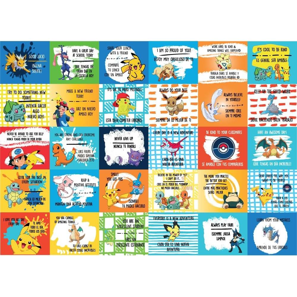30 Tarjetas de Almuerzo Motivacionales RachCards - Pokemon