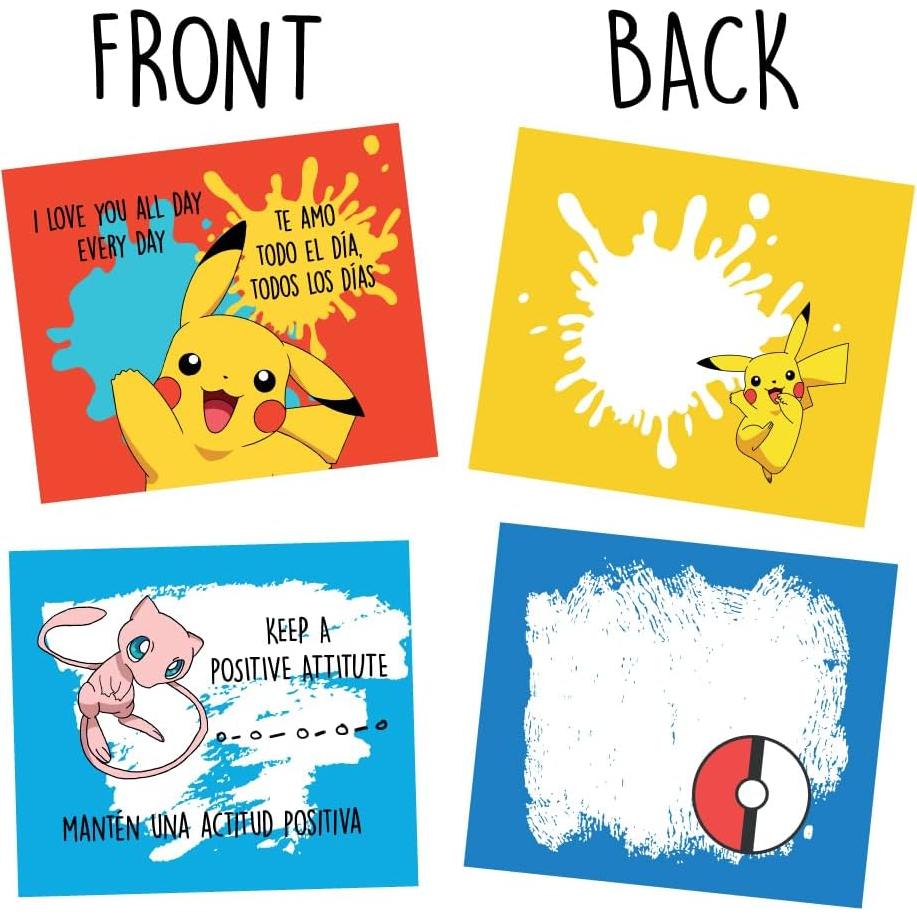 30 Tarjetas de Almuerzo Motivacionales RachCards - Pokemon