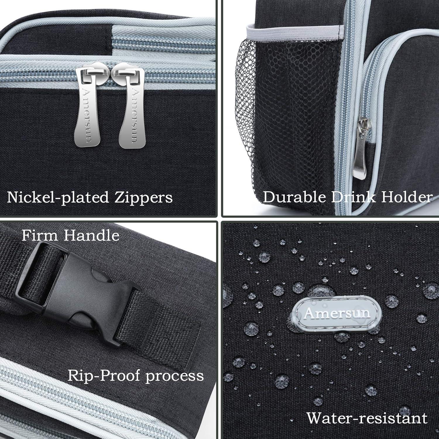 Caja de Almuerzo Aislada Amersun para Niños 4L Negra